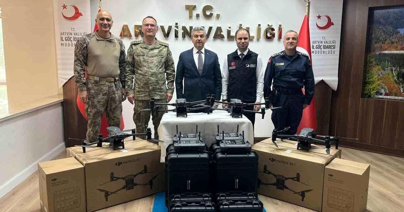 Artvin'e Sınır Güvenliğini Güçlendirecek 4 Termal Destekli Drone Teslim Edildi