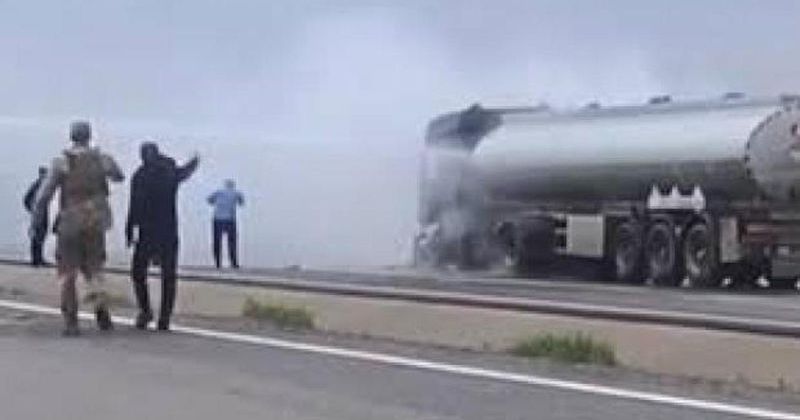 Cizre’de Ham Petrol Yüklü Tankerde Yangın Çıktı, Facia Önledi