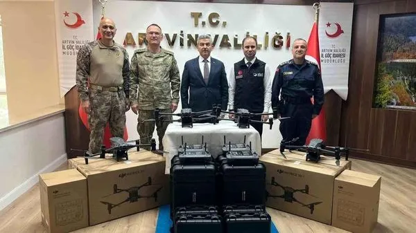 Artvin'e Sınır Güvenliğini Güçlendirecek 4 Termal Destekli Drone Teslim Edildi