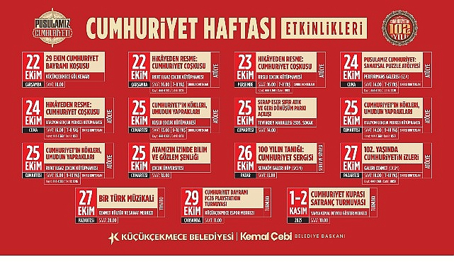 Cumhuriyet'in 102. Yılı Küçükçekmece'de Bir Dizi Etkinlikle Kutlanacak