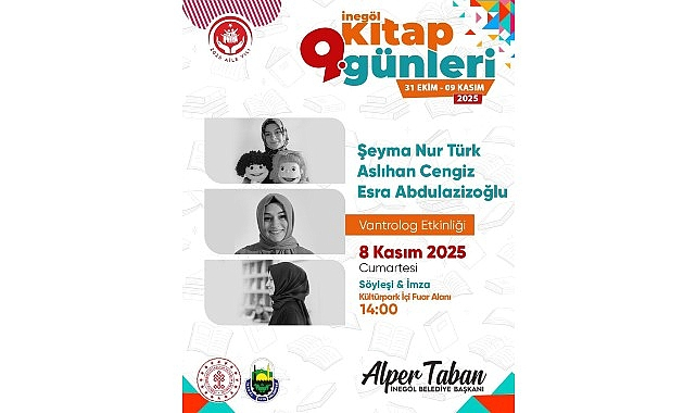 İnegöl Kitap Günleri Hafta Sonu 12 Ünlü Yazarı Ağırlayacak