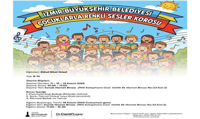 İzmir'de 8-14 Yaş Arası Çocuklar İçin “Çocuklarla Renkli Sesler Korosu” Başlıyor